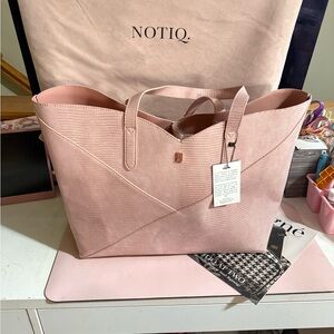 Notiq Wild Rose Structured Croco Tote Bag